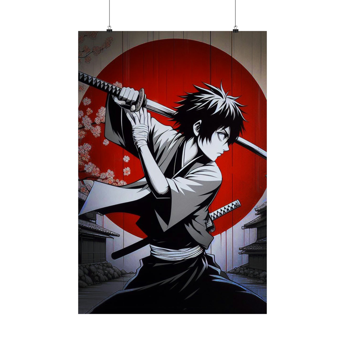 Samurai Silhouette: Honor in Shadows (Matte Vertical Posters)