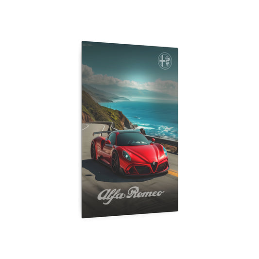 Coastal Speedster: Alfa Romeo's Glory (Metal Art Sign)