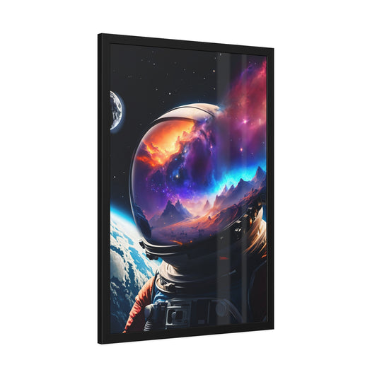 Astronaut's Cosmic Reflection (Framed Paper Posters)