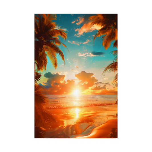 Tropical Sunset Bliss (Matte Vertical Posters)