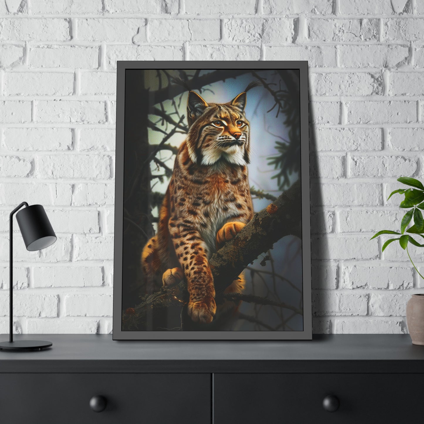 Lynx in the Forest (Framed Paper Posters)