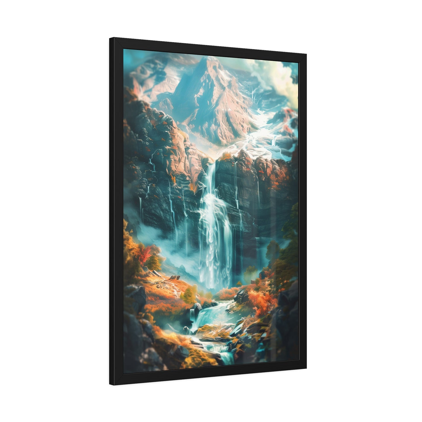 Mountain Waterfalls (Framed Paper Posters)