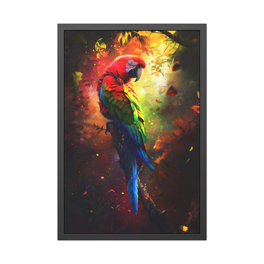 Vibrant Parrot Jungle (Framed Paper Posters)