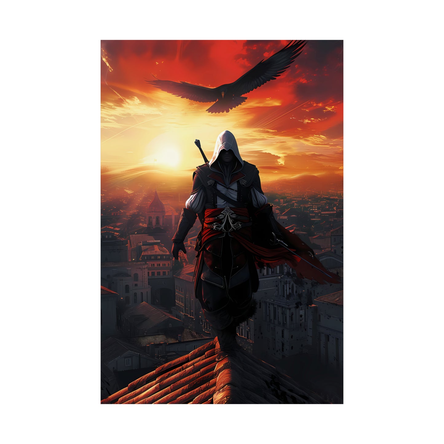 Crimson Dusk Vanguard (Matte Vertical Posters)