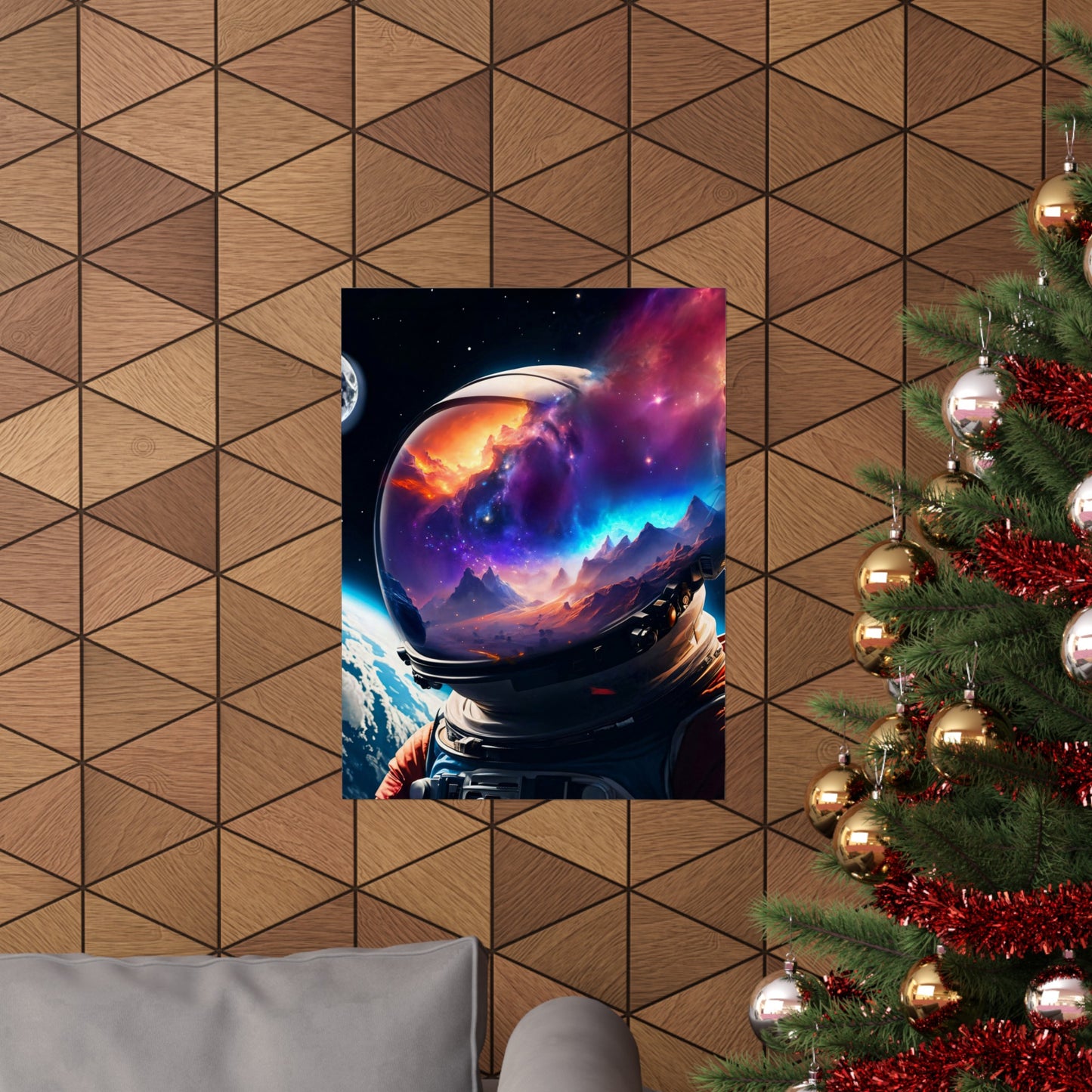 Astronaut's Cosmic Reflection (Matte Vertical Posters)