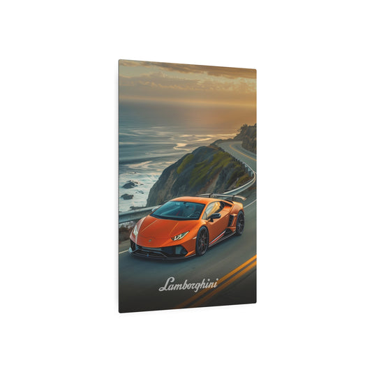 Orange Lamborghini (Metal Art Sign)