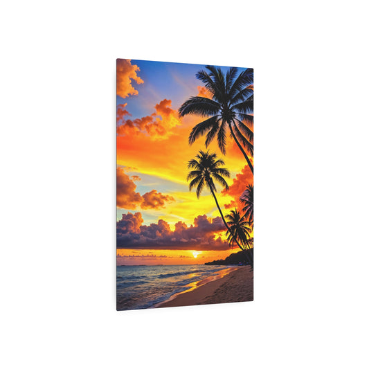 Tropical Sunset Serenity (Metal Art Sign)