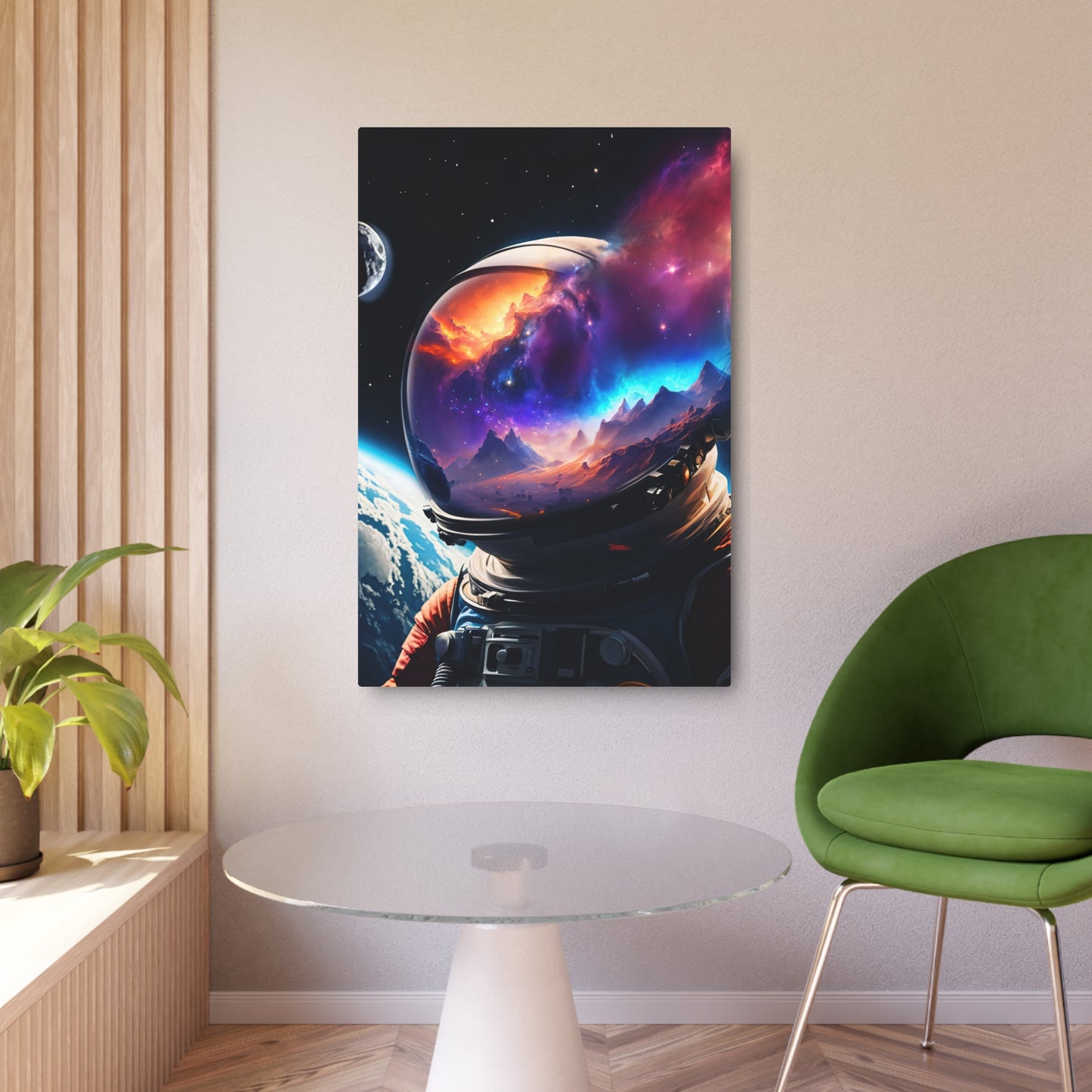 Astronaut's Cosmic Reflection (Metal Art Sign)