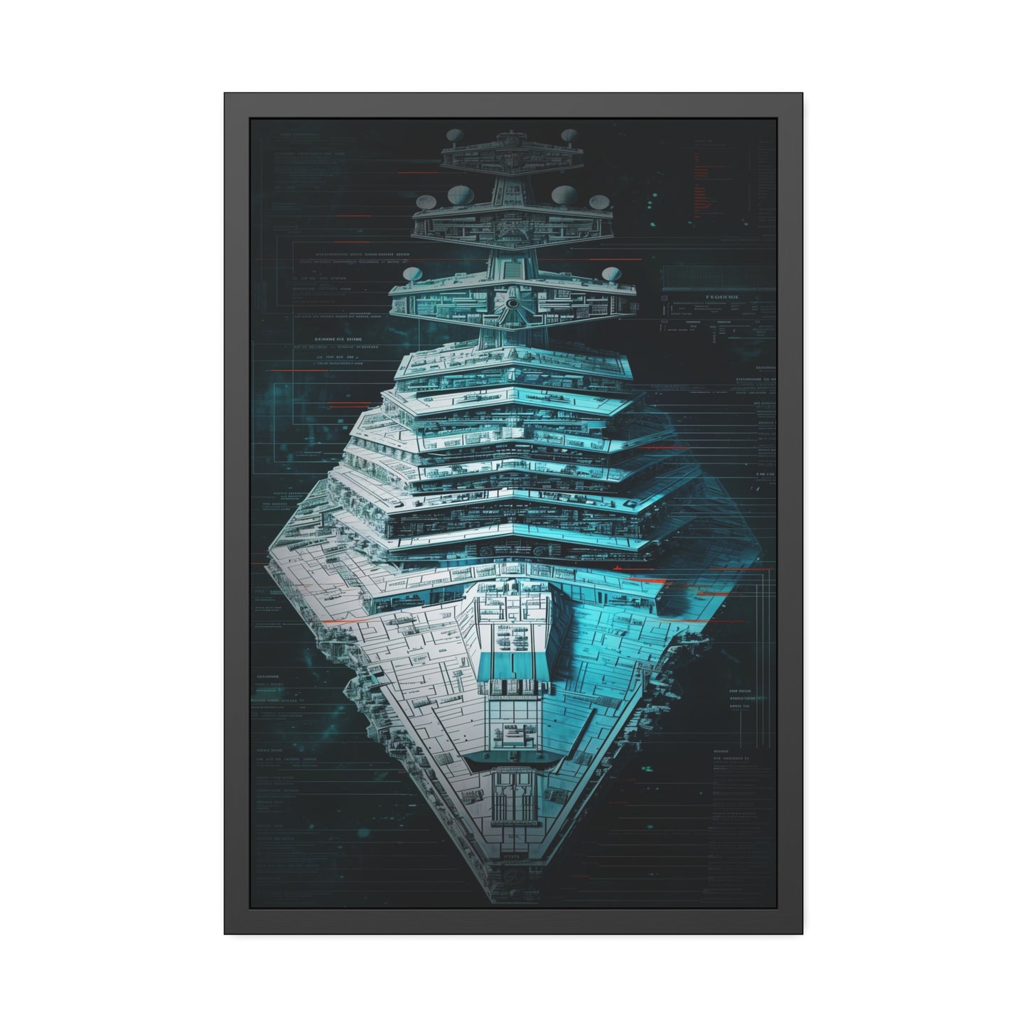 Interstellar Vessel: Technical Blueprint (Framed Paper Posters)