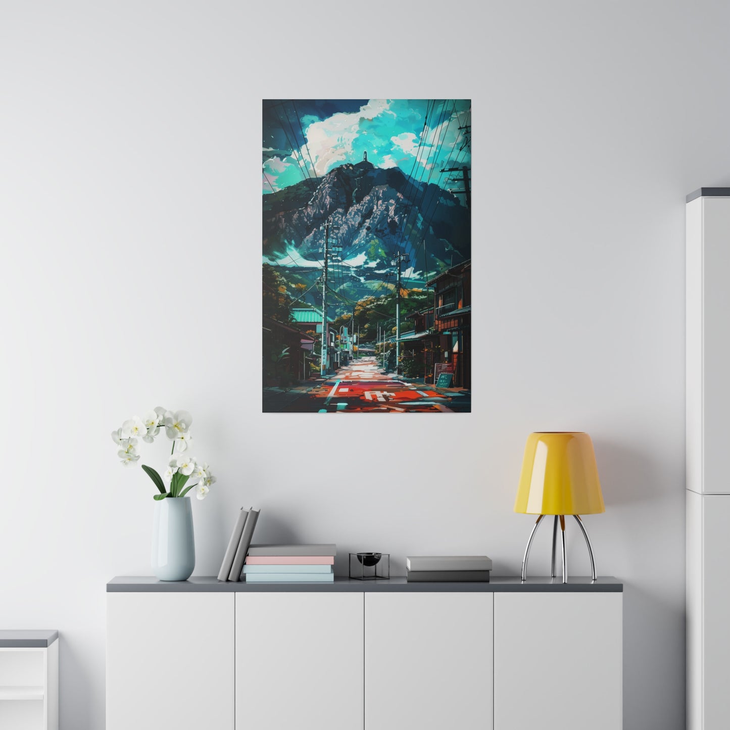 Mountain Street Scene (Matte Canvas, Stretched)