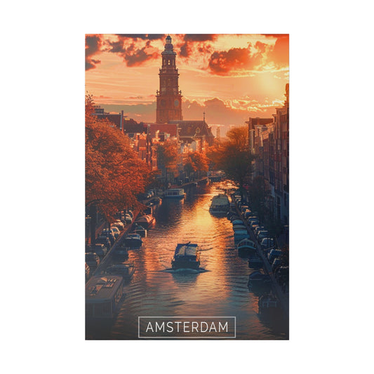 Amsterdam Sunset (Matte Canvas, Stretched)