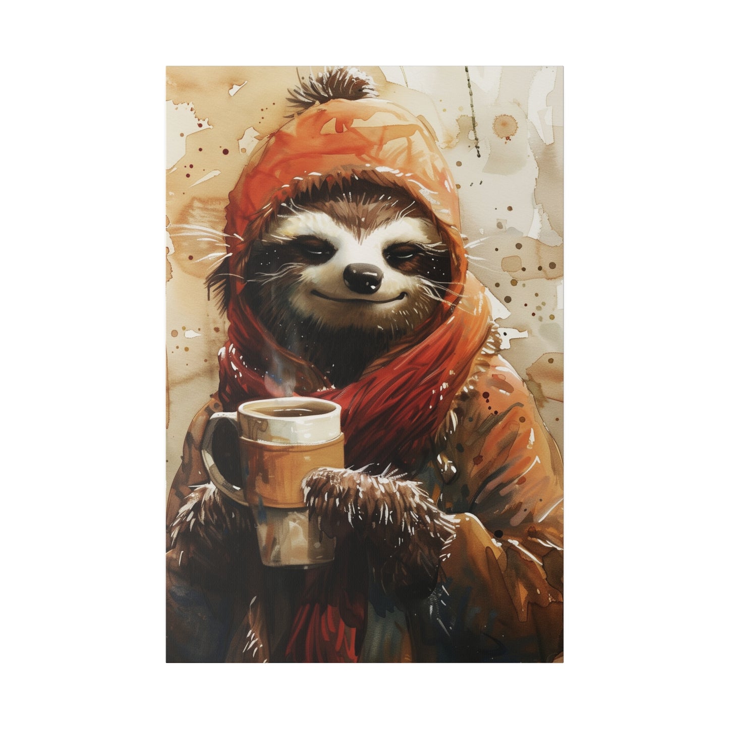 Warm and Cozy Sloth (Matte Canvas, Stretched)